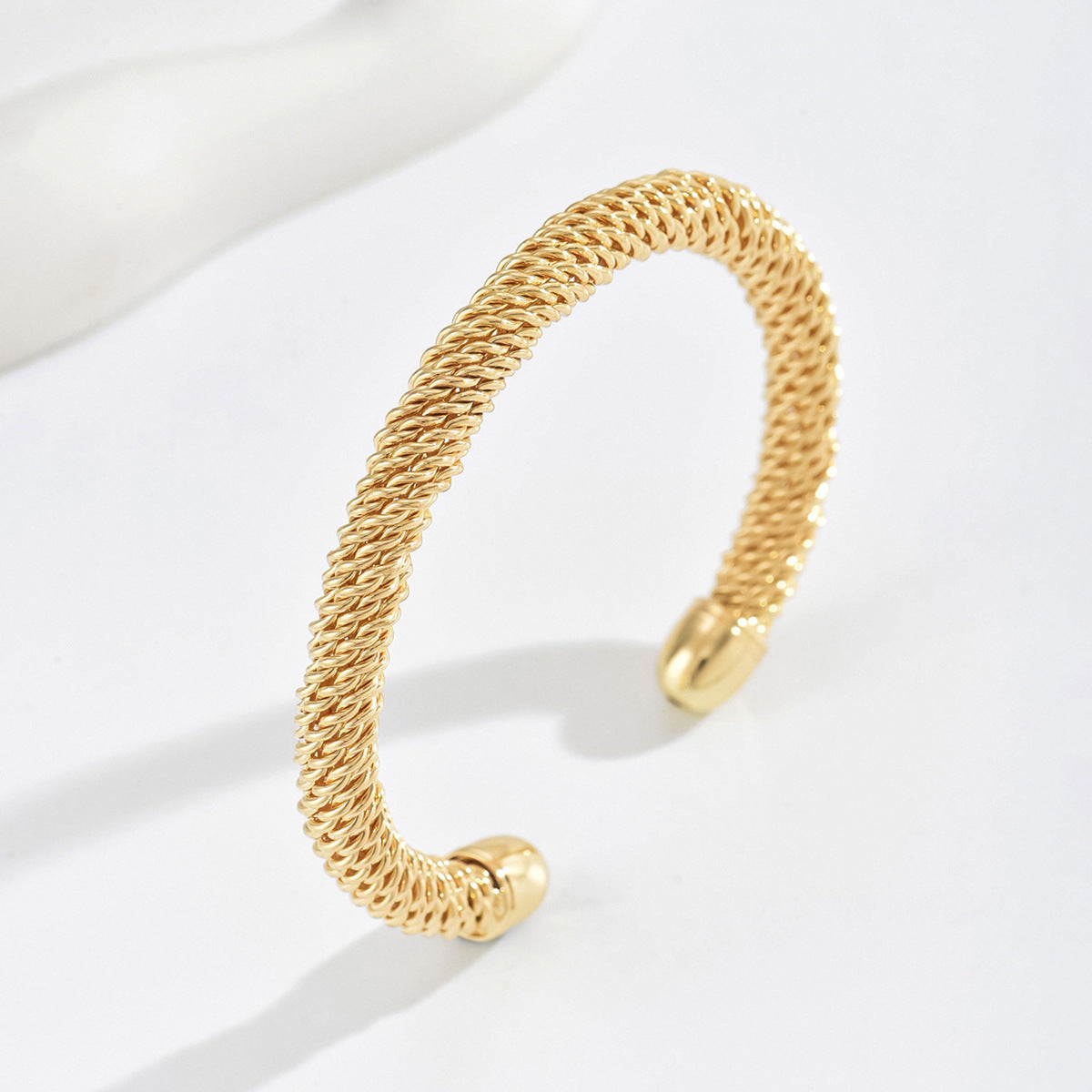 Cassian open armband met touwmotief | Goud