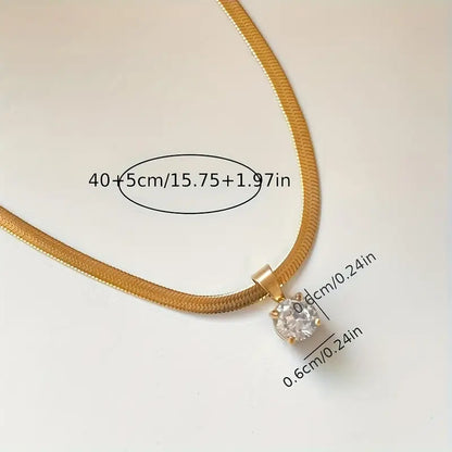 Elegante ketting met strasshanger | Goud