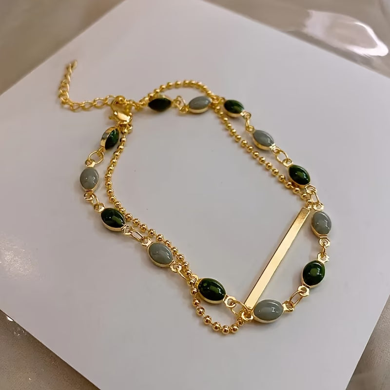 Olivia Moss dubbele armband | Goud
