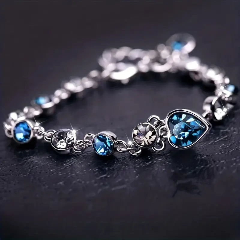 Oceaanhart-armband met glans | Witgoud