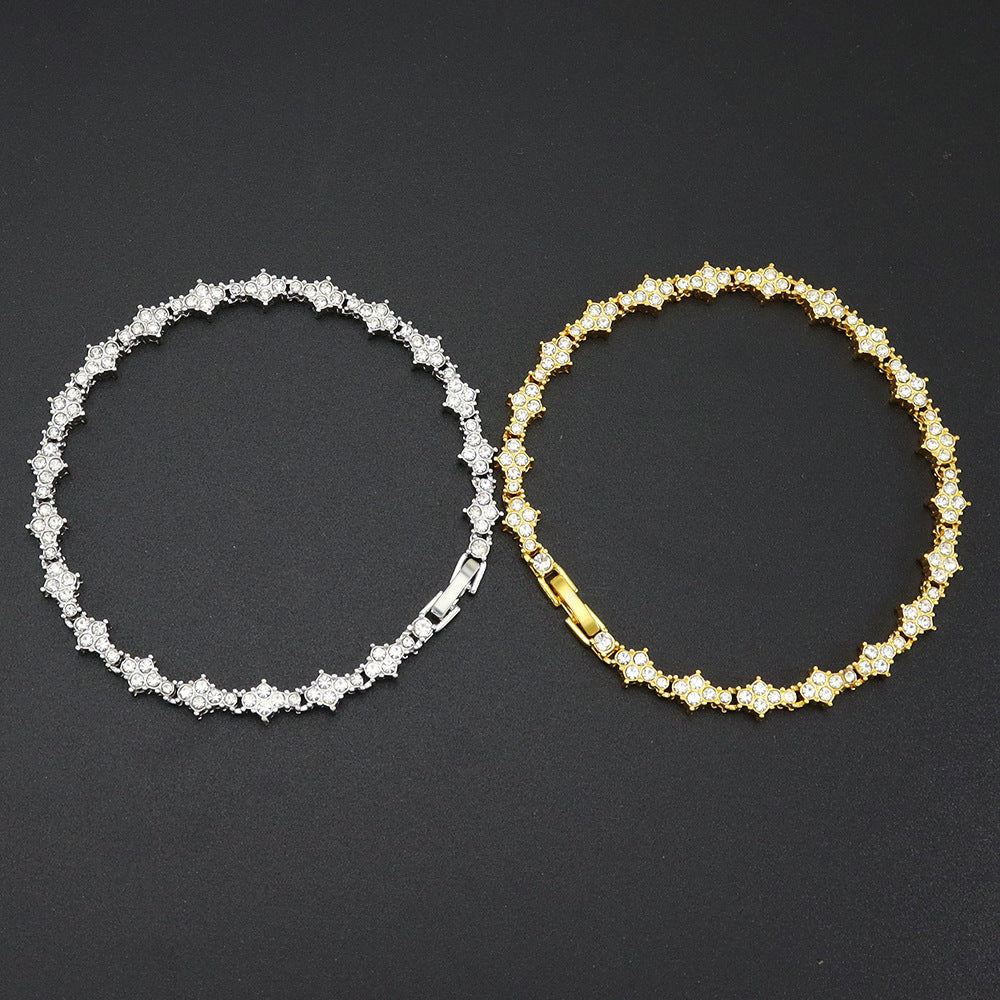 Klassieke clustertennisarmband | Witgoud