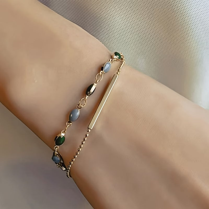 Olivia Moss dubbele armband | Goud