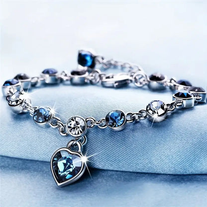 Oceaanhart-armband met glans | Witgoud
