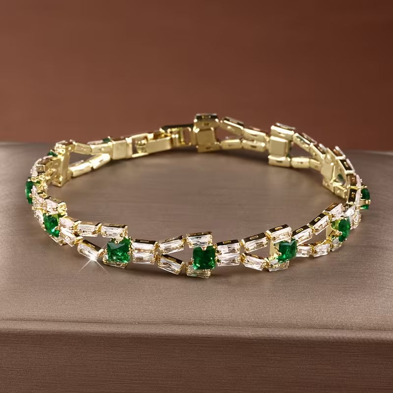 Verde schakeltennisarmband | Goud