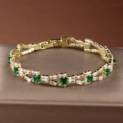 Verde schakeltennisarmband | Goud