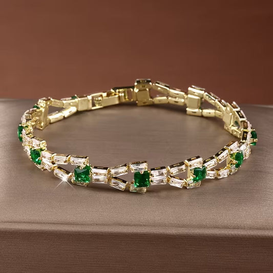 Verde schakeltennisarmband | Goud