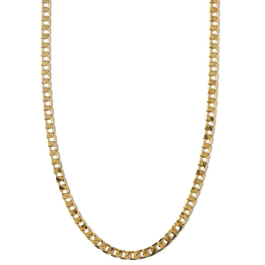 Ketting met platte gourmetschakels | Goud