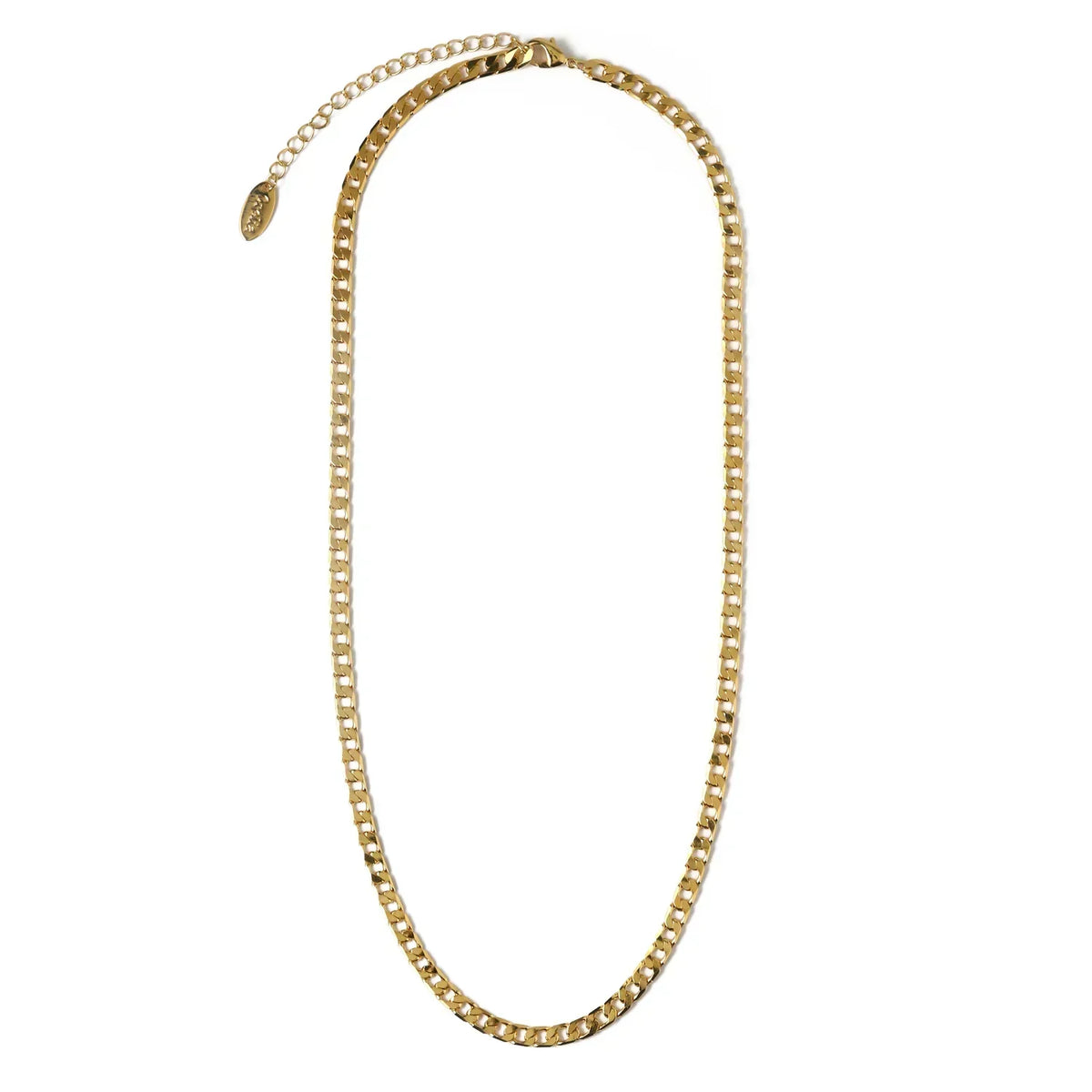 Ketting met platte gourmetschakels | Goud