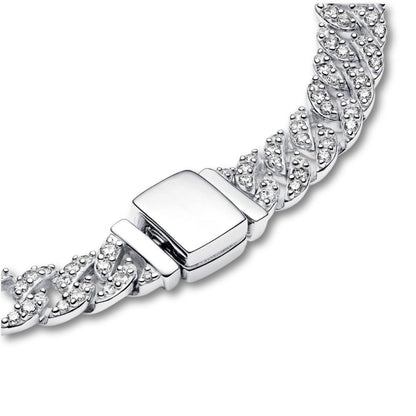 Armband met Cubaanse schakels en pavézetting | Goud