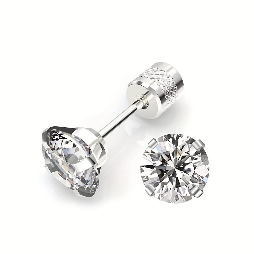 Klassieke solitaire oorbellen | Witgoud