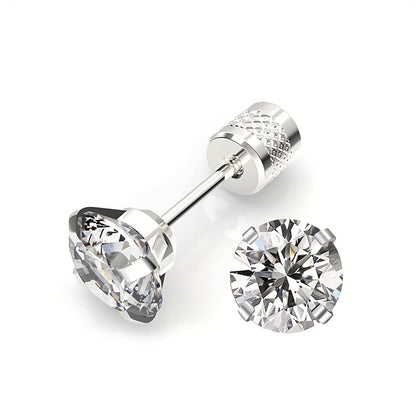 Klassieke solitaire oorbellen | Witgoud
