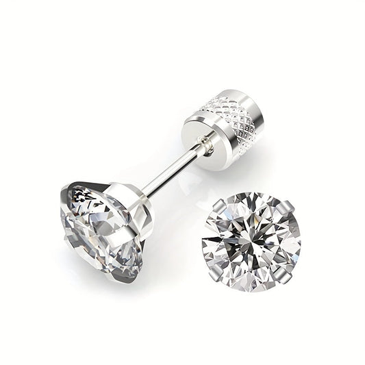 Klassieke solitaire oorbellen | Witgoud