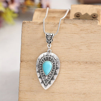 Arlisse druppelketting met turkoois | Witgoud