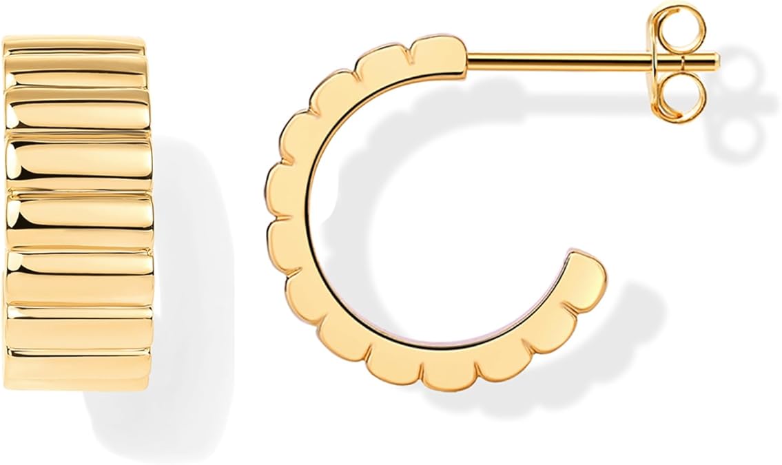 Klassieke geribbelde oorbellen | Goud