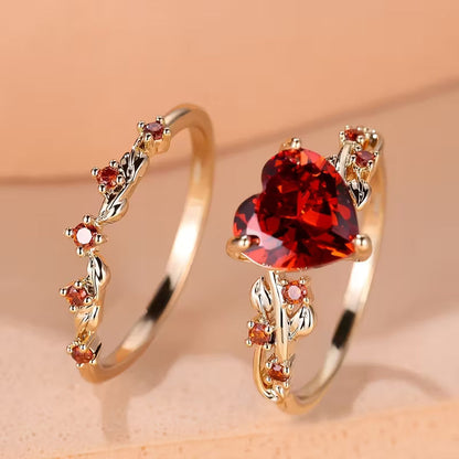 Redvine ringenset met hartaccent | Goud