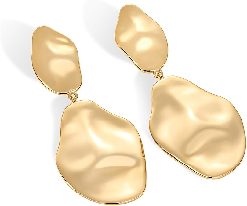 Oorbellen met golvend reliëf | Goud