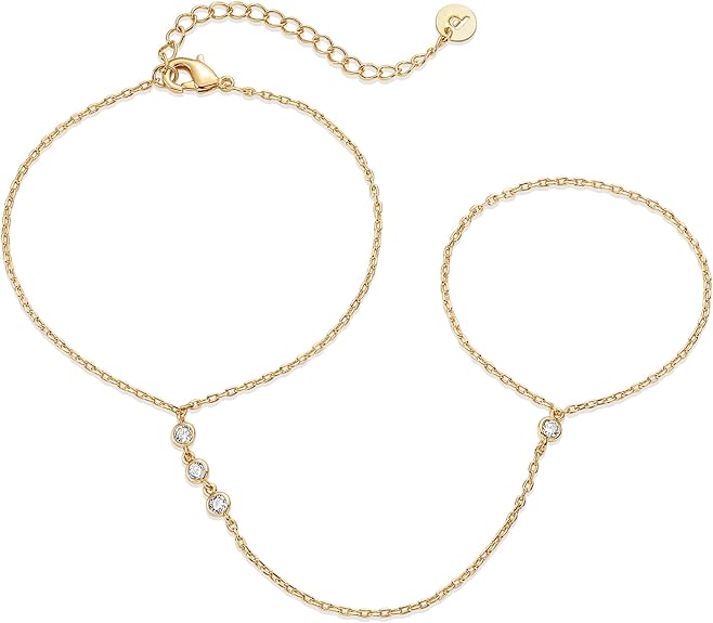 Handketting met kralen | Goud