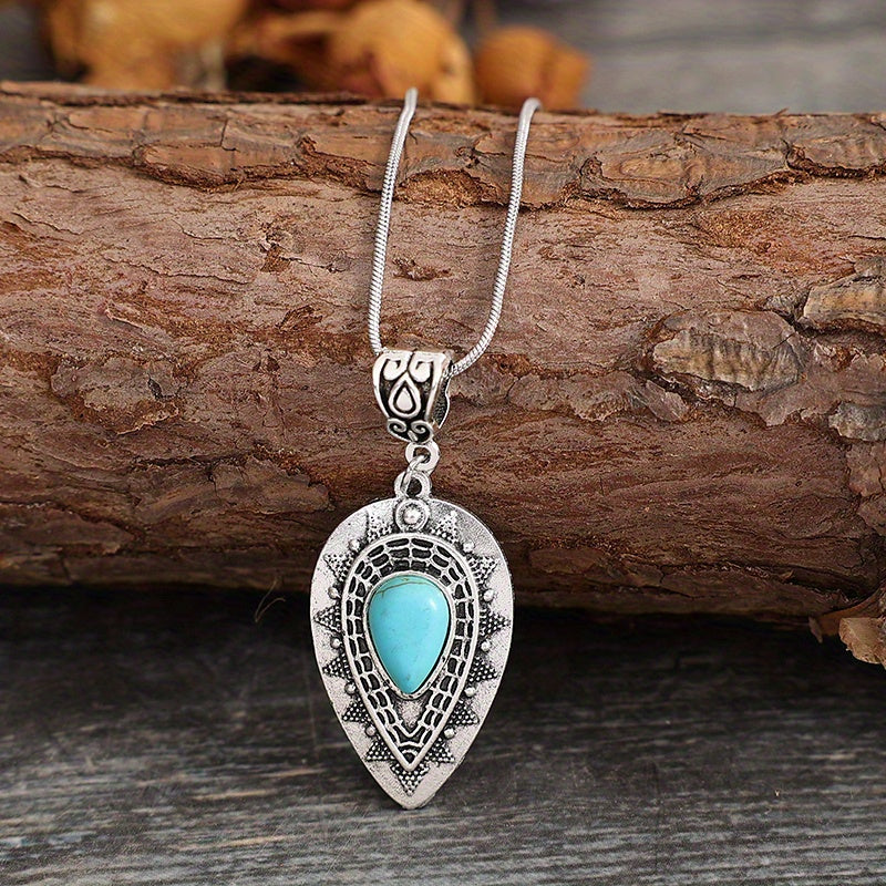 Arlisse druppelketting met turkoois | Witgoud