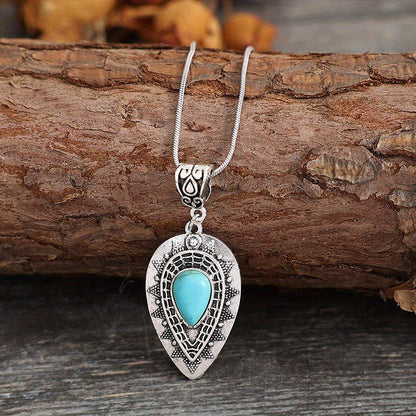 Arlisse druppelketting met turkoois | Witgoud