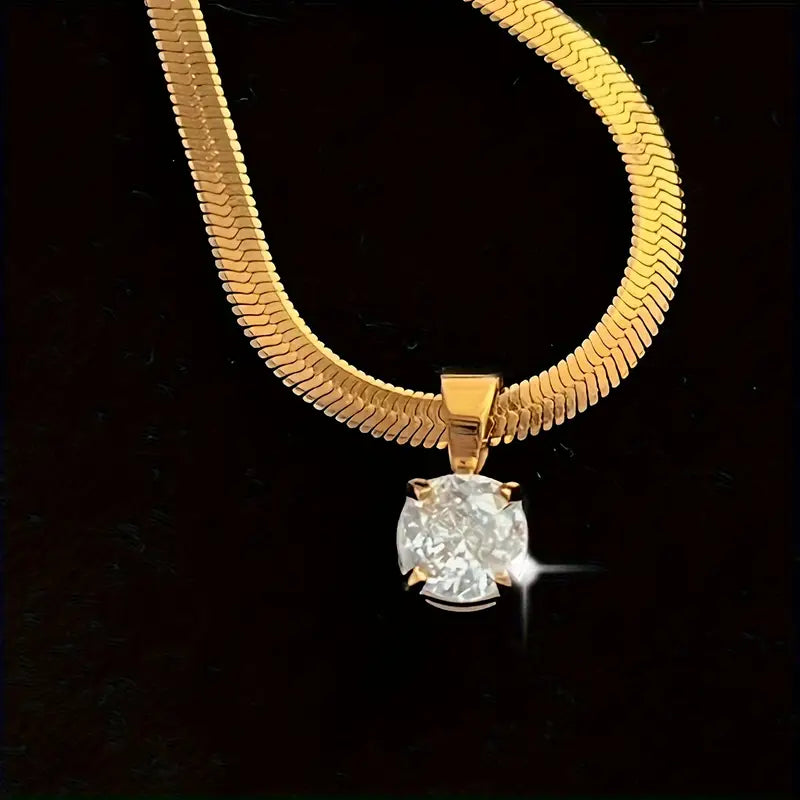Elegante ketting met strasshanger | Goud