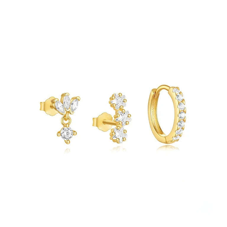 Trio Mila Essentials set van enkele oorbellen | Goud