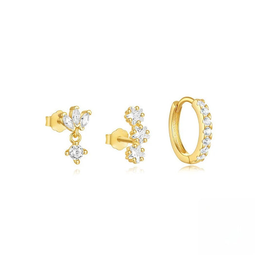 Trio Mila Essentials set van enkele oorbellen | Goud