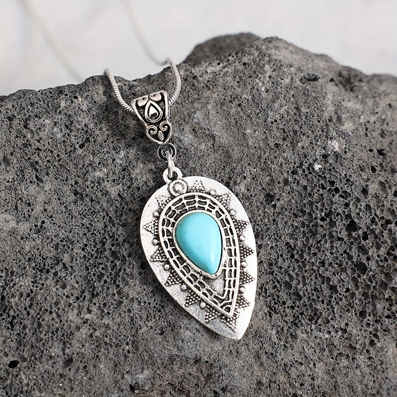 Arlisse druppelketting met turkoois | Witgoud