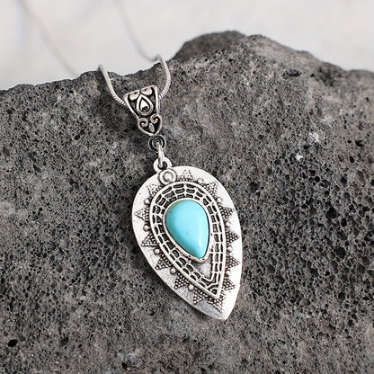 Arlisse druppelketting met turkoois | Witgoud