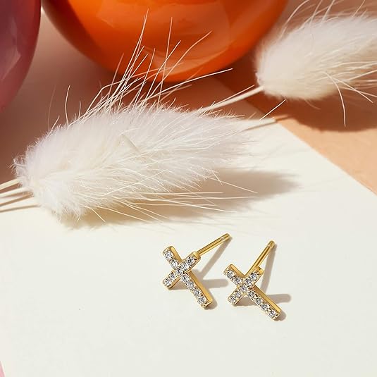 Kruisoorstekers met pavézetting | Goud