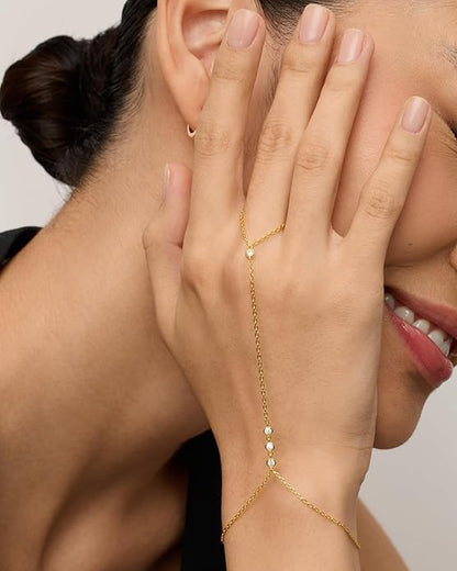 Handketting met kralen | Goud