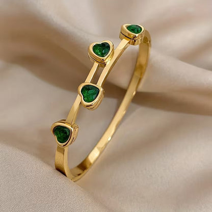 Verde hartjesarmband | Goud