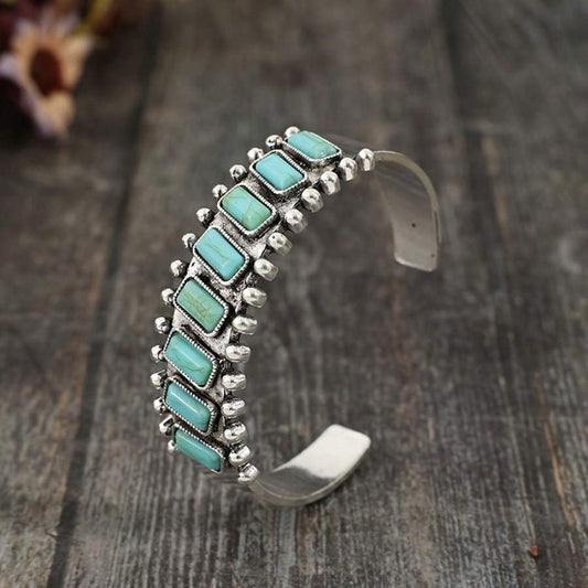 Quinara open armband met turkoois | Witgoud