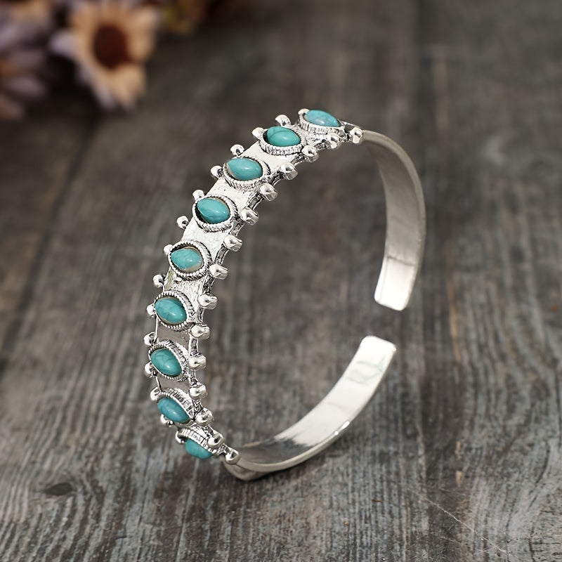 Azmira open armband met turkoois | Witgoud
