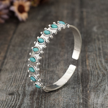Azmira open armband met turkoois | Witgoud
