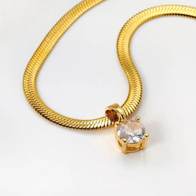 Elegante ketting met strasshanger | Goud