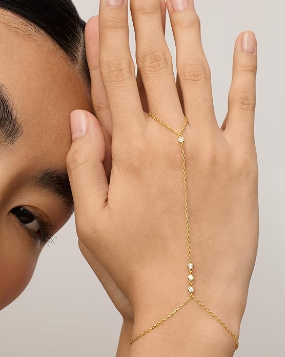 Handketting met kralen | Goud