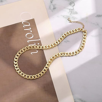 Grove ketting met Cubaanse schakels | Goud
