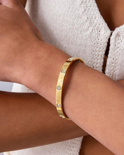 Halo armband met bolletjes | Goud