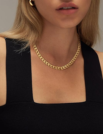 Grove ketting met Cubaanse schakels | Goud
