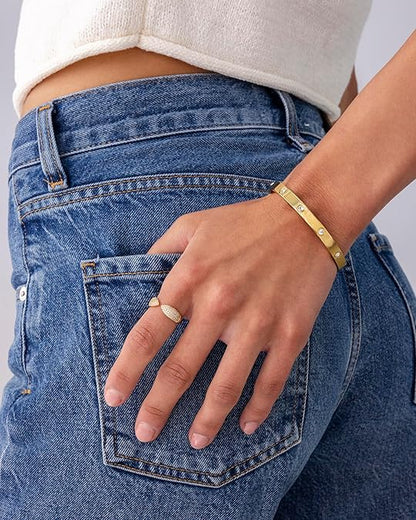 Halo armband met bolletjes | Goud