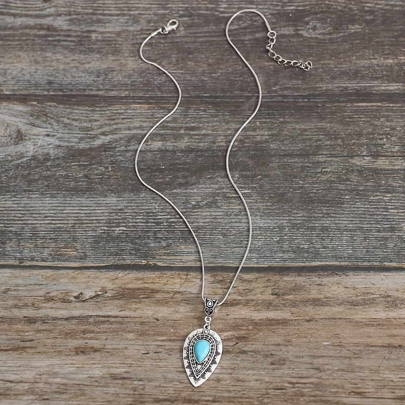 Arlisse druppelketting met turkoois | Witgoud