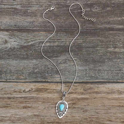 Arlisse druppelketting met turkoois | Witgoud