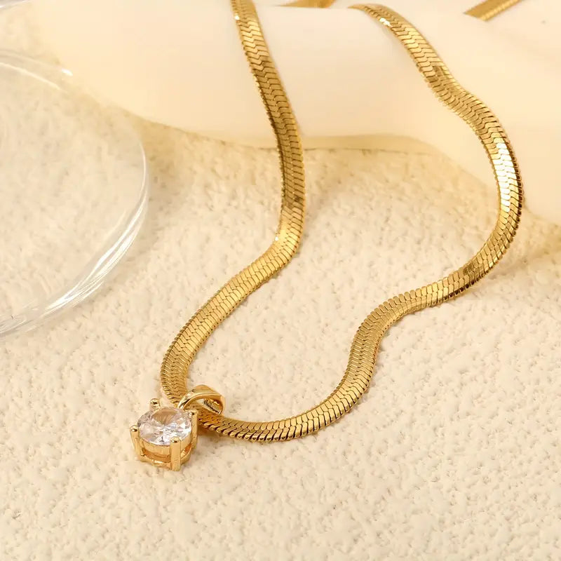 Elegante ketting met strasshanger | Goud