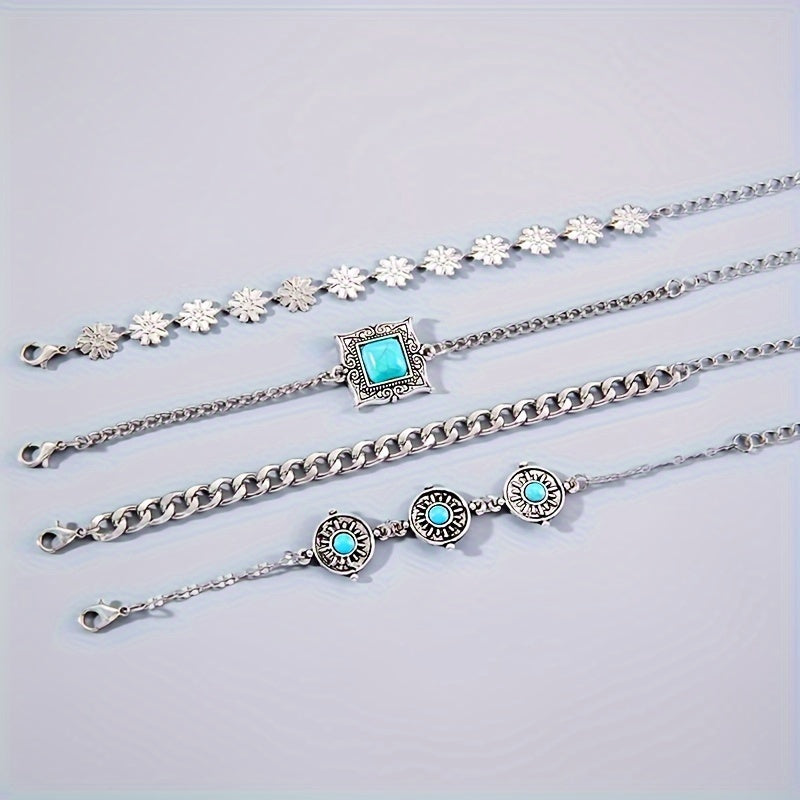 Sky Stone gelaagde armbandenset | Witgoud