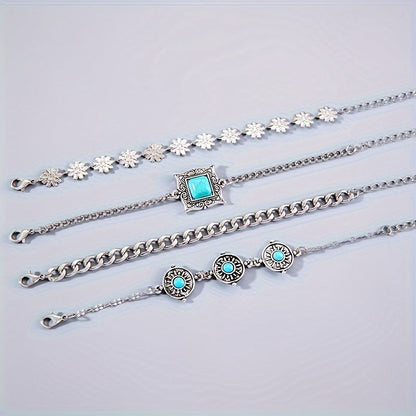 Sky Stone gelaagde armbandenset | Witgoud