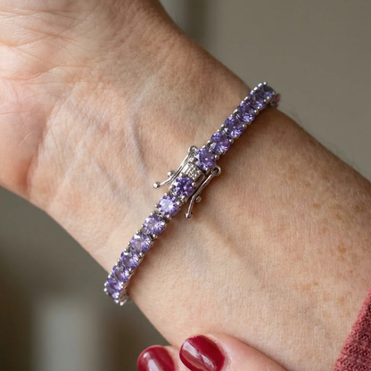 Tennisarmband met amethist | Goud