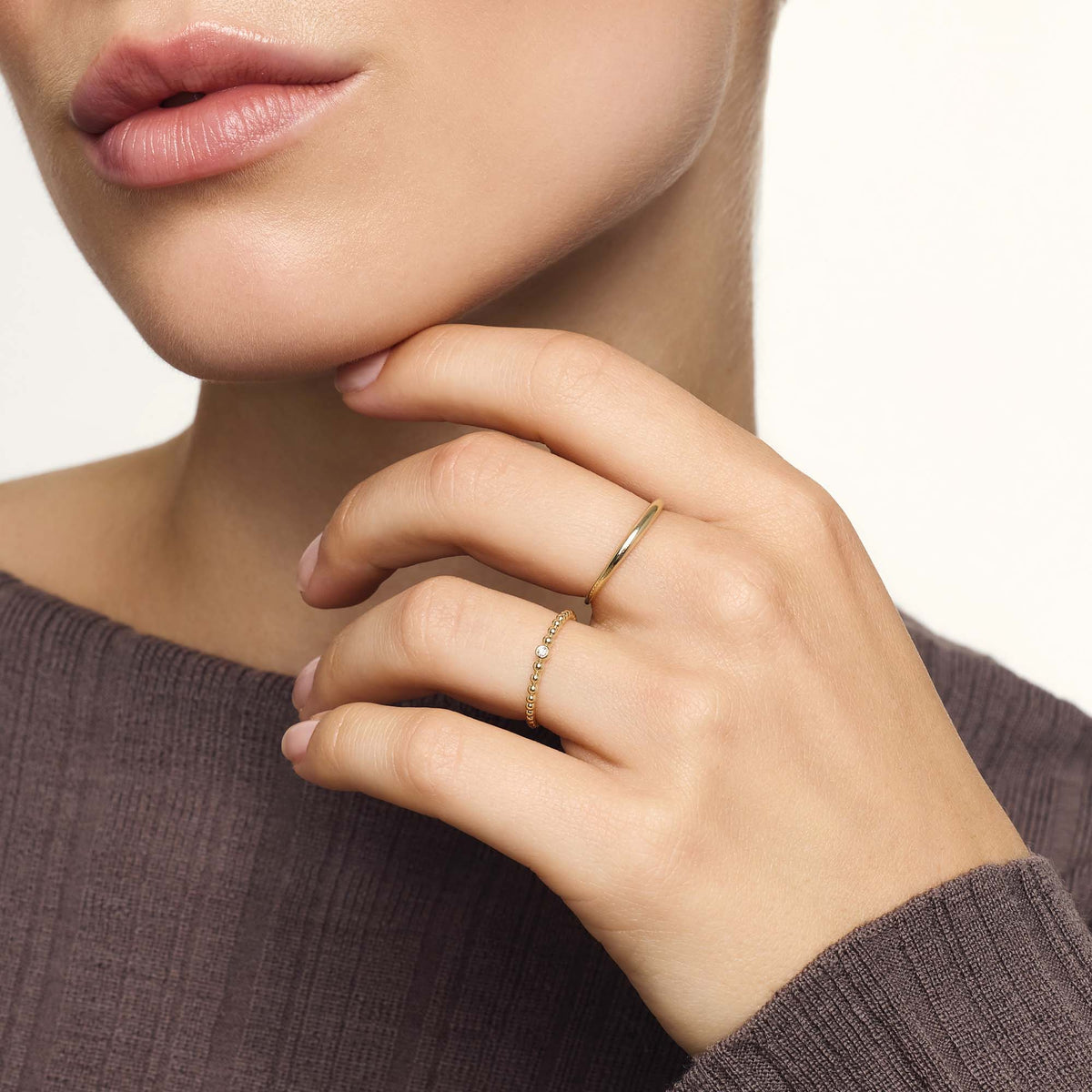 Smalle bolle ring | Goud