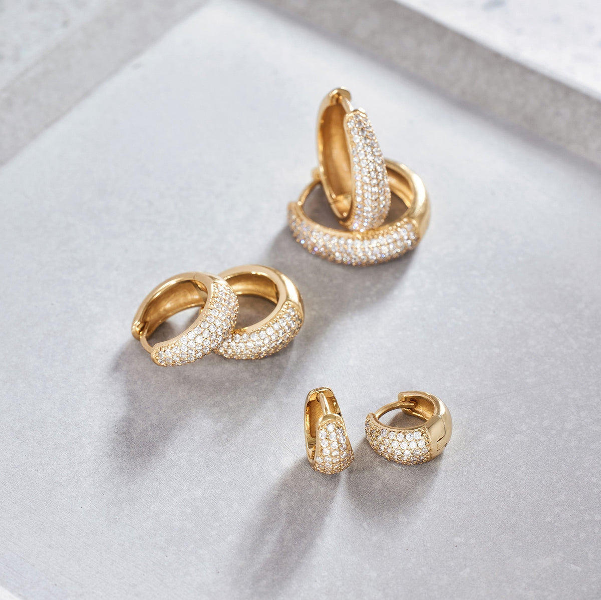 Jules mini-oorringen | Witgoud