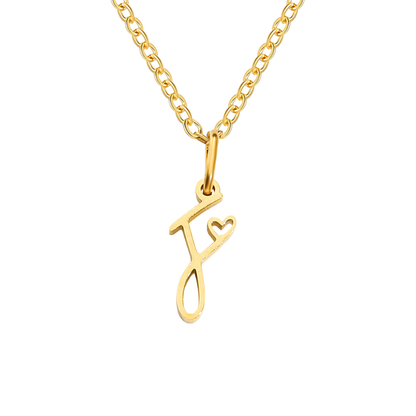 Hartjesketting met initiaal | Goud