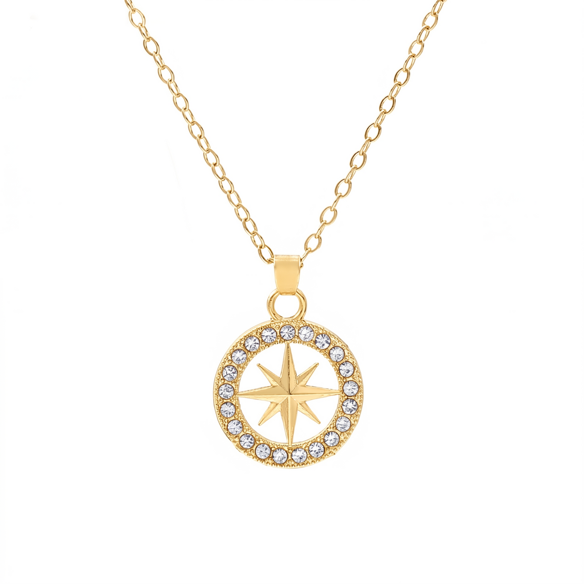 Ketting met poolsterhanger | Witgoud